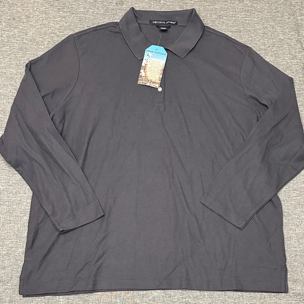 DEVON & JONES Charcoal Long Sleeve Top